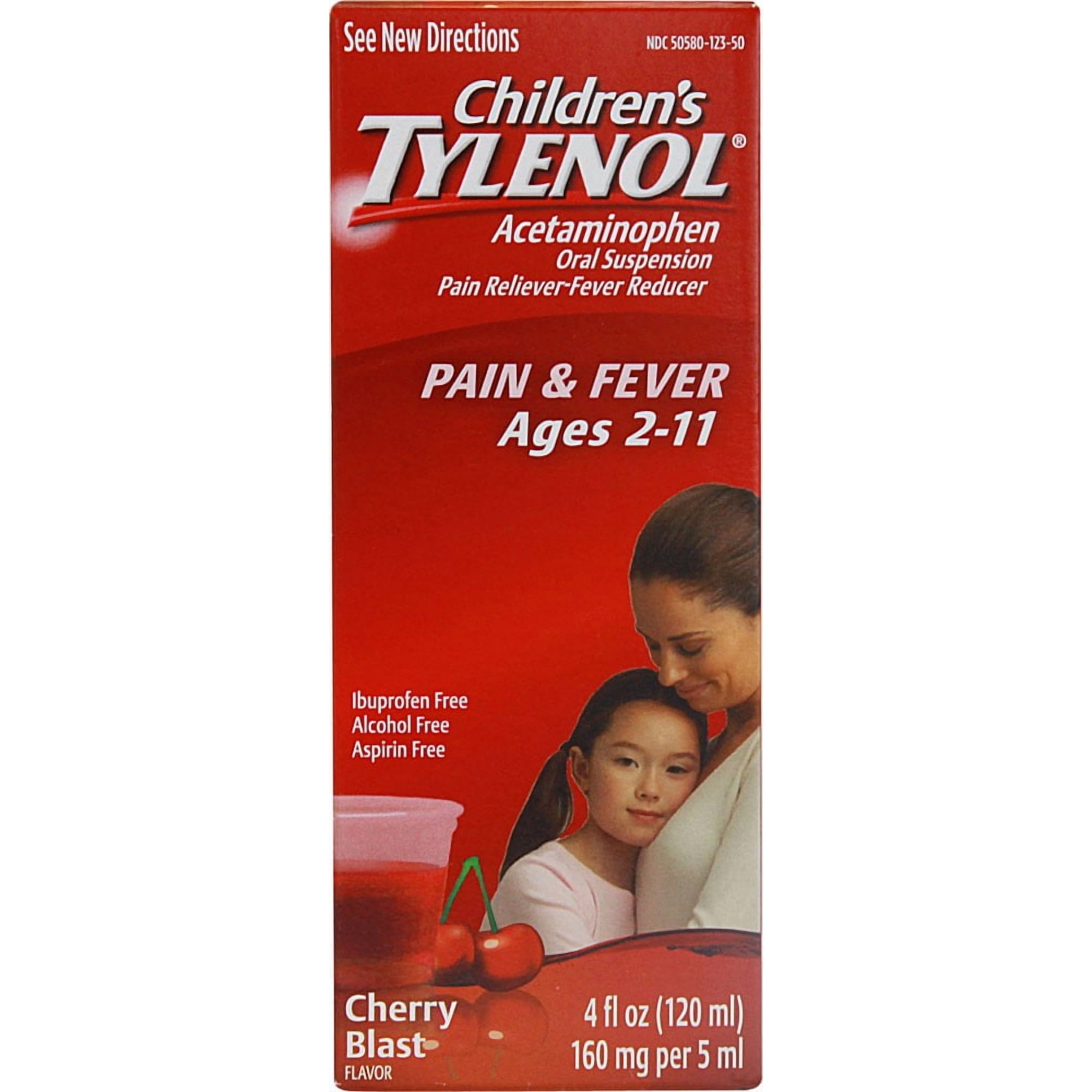 TYLENOL Children's Pain & Fever Relief, Cherry Blast Liquid, 4 oz (Pack of 4)