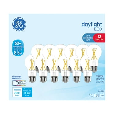 LED Daylight A19 60W Clear (12-Pack)