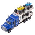 thumbnail image 7 of Vokodo Toy Semi Truck Trailer 15" Includes 4 ATVs Friction Carrier Hauler Kids Push And Go Big Rig Auto Transporter Vehicle Semi-Truck Car Pretend Play Perfect Gift For Children Boys Girls Toddlers, 7 of 7