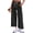 1-Black, variant on Women's Capri Pants High Waisted Linen Wide Leg Trousers Summer Casual Palazzo Work Pants with Pockets