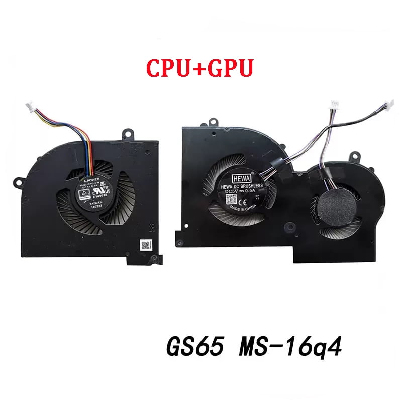 Laptop Cooler CPU GPU Cooling Fan For MSI GS65 GS65VR P65 MS-16Q2 16Q1 16Q3 MS-16Q4