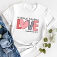 thumbnail image 3 of Women's Casual Valentine's Heart Print Letter Round Neck Short Sleeve T Shirt Loose Fit Womens Summer Shirts Teen T Shirt Womens S Womens Long Sleeve Tees Dark Shirt Long Sleeve Spandex Top Stripe, 3 of 4