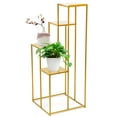 thumbnail image 2 of Wedding Plant Stand, Metal Ladder Column Freestanding Flower Vases Rack with 4 Storage Shelves for Wedding Party Decoration Gold 15.7*15.7*39.3 inch, 2 of 7
