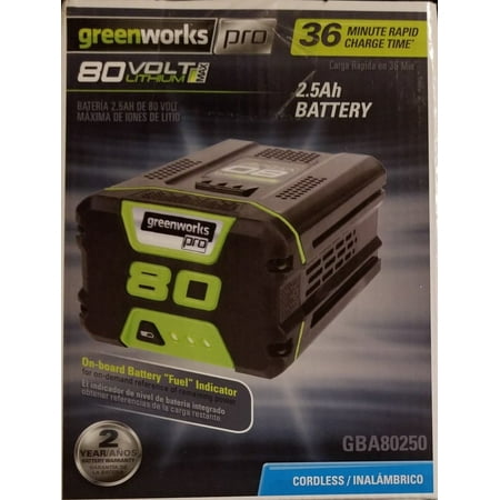 

Greenworks 80 Volt 2.5 Ah Lithium-Ion Battery for Yard Tools