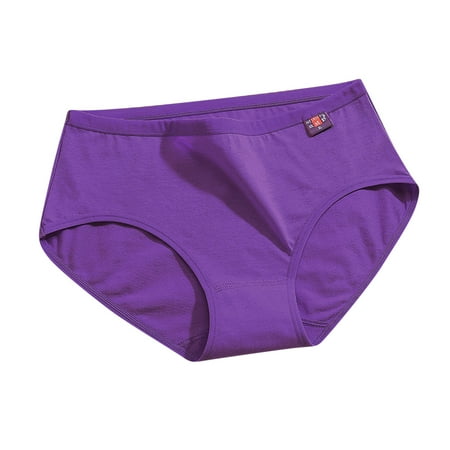 Bigersell Women Underwear Clearance Cotton Underwear Boy Shorts Panty Style P-412 Cotton Boyshort Panties Cotton Thong Briefs Mid Waist Women s Bikini Panties Purple XXL