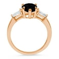 thumbnail image 3 of 2.5 ct Pear Cut Natural Onyx 3 Stone 14K Rose Gold Womens Engagement Ring, 3 of 4