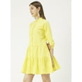 thumbnail image 3 of Moomaya Solid Cotton Button Down Shirt Dress, Quarter Sleeve Short Summer Resort Dress, 3 of 8