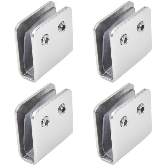 FUEENIRVA 4Pcs Glass Retainer Clips Stainless Steel Mirror Clips Bathroom Use Shelf Support
