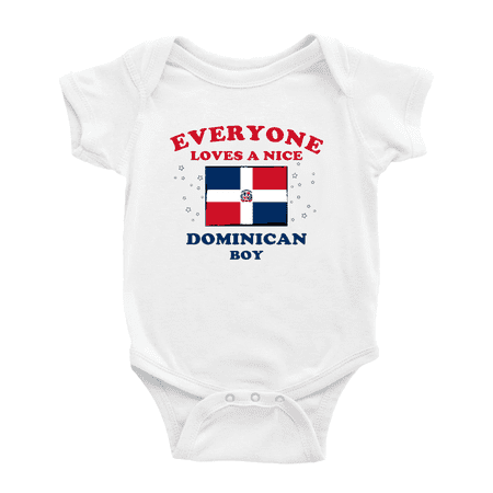 

Everyone Loves a Nice Dominican Boy Baby Bodysuit Newborn Clothes Outfits (White 12-18 Months)