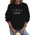 thumbnail image 1 of Innerwin Sweat-Shirt à Manches Longues pour Femmes Pull Col Rond Décontracté Automne Noir L, 1 of 2
