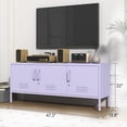 thumbnail image 4 of 3 Door Lockable Metal TV Stand Storage Cabinet with Accent Cabinet Locker, Wide Heavy Duty Media Console for Large 100+ Inch TVs, Home Office Entertainment Center, Purple 22"H X 47.3"W X 13.8"D, 4 of 9