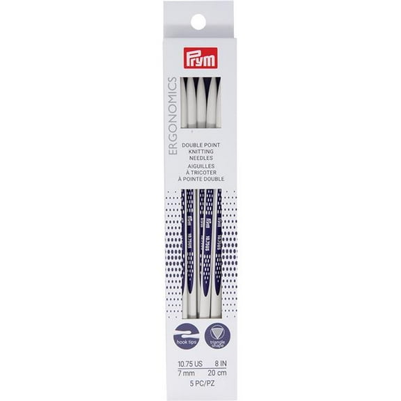 Prym Ergonomics Double Point Knitting Needle Set - Size 10.75, Set of 5, 8"
