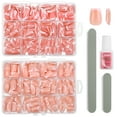 thumbnail image 2 of Abaima 480 Pcs Short Press on Nails, French Style False Nails with 3 Tools, 12 Styles Square Ballet Shape Press-on Nails for Women, 240 Pcs Pink/240 Pcs Nude, Salon Quality DIY Manicure Kit, 2 of 8