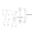 thumbnail image 4 of Clear Body Piercing Jewelry 9x Nose Belly Nipple Barbell Eyebrow Tongue Nose for Festivals, 4 of 6