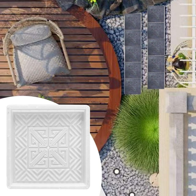 Colaxi Concrete Brick Cement Model, Paths Maker Model, Creative Unique,Floor Tile Template, Pavement Tool for Lawn,Walkway,Courtyard Style C