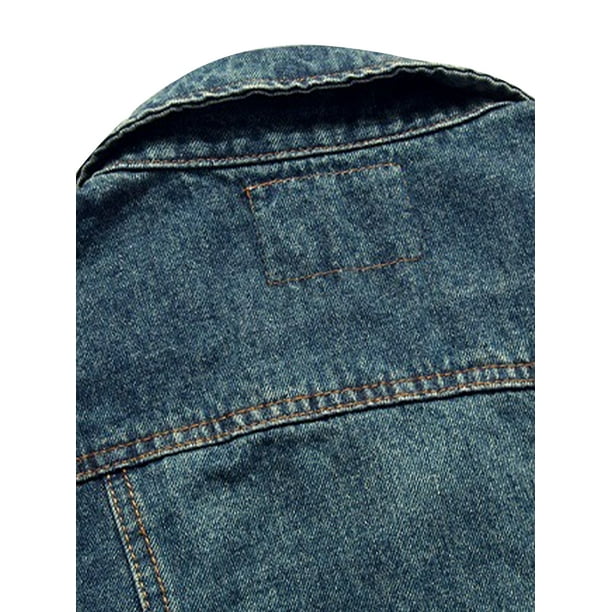 Luxur Mens Button Down Jean Vests Casual Outdoor Denim Vest Dark Blue S Other