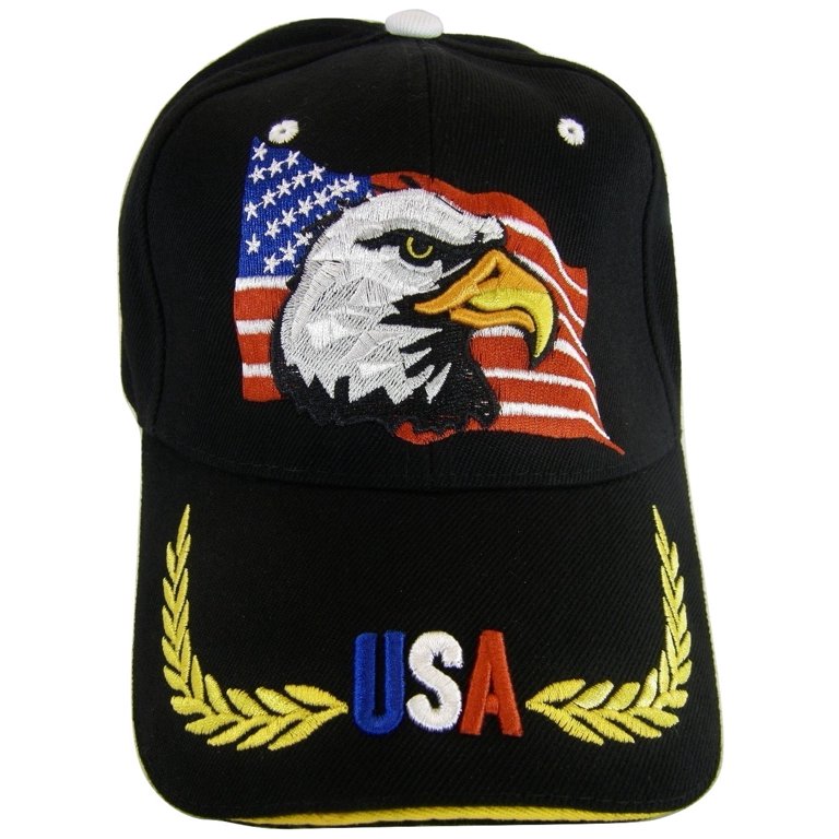 Patriotic Trucker Hats for Men, American Flag, Eagle (One Size, 2 Pack)