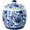 Blue and White, variant on Blue and White Porcelain Decorative Cylindrical Temple Vase or Jar (Red and Blue)