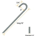 thumbnail image 2 of Euromax 12 inch Galvanized Rebar Stakes Heavy Duty J Hook Tent Stakes Ground Anchors for Trampoline, Canopy, Fence, Pack of 4（Grey）, 2 of 6