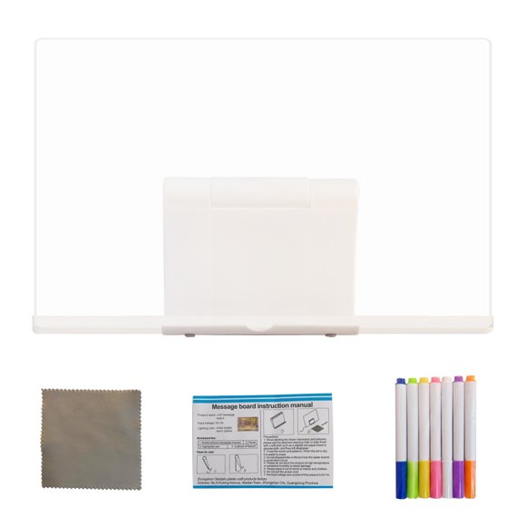 LED Note Board and Drawing Desk Accessory for Craft - Doodle Glow 2ml Board with Colors Soft Eye Light Acrylic Suitable for Room