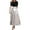 Grey, variant on Elegant Boho Flowy Maxi Dress for Women Long Floral Empire Waist with Tie Belt Patchwork Short Sleeve Casual Dress Light Blue M