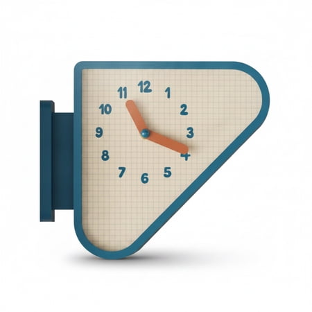 Solace Corner Wall Clock Double-sided Analog Clock Battery Operated with Bracket Modern Triangle Shape Space Saving for Study Room Living Room Home Office Bedroom Decoration