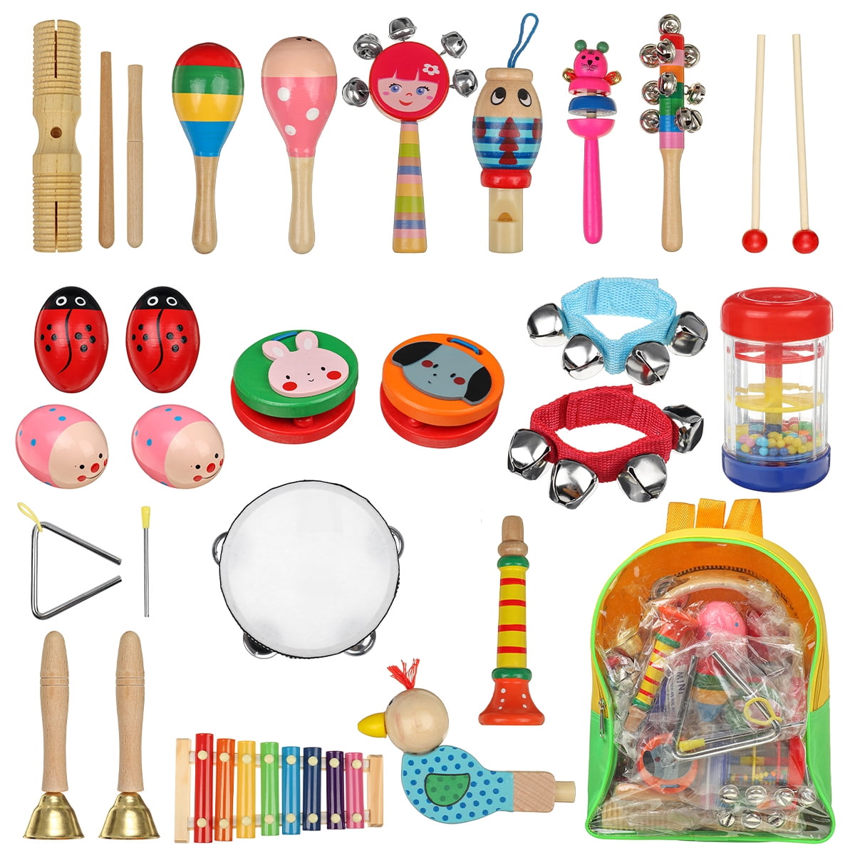 24Pcs Children's Wooden Percussion Instruments Promote Early Education 