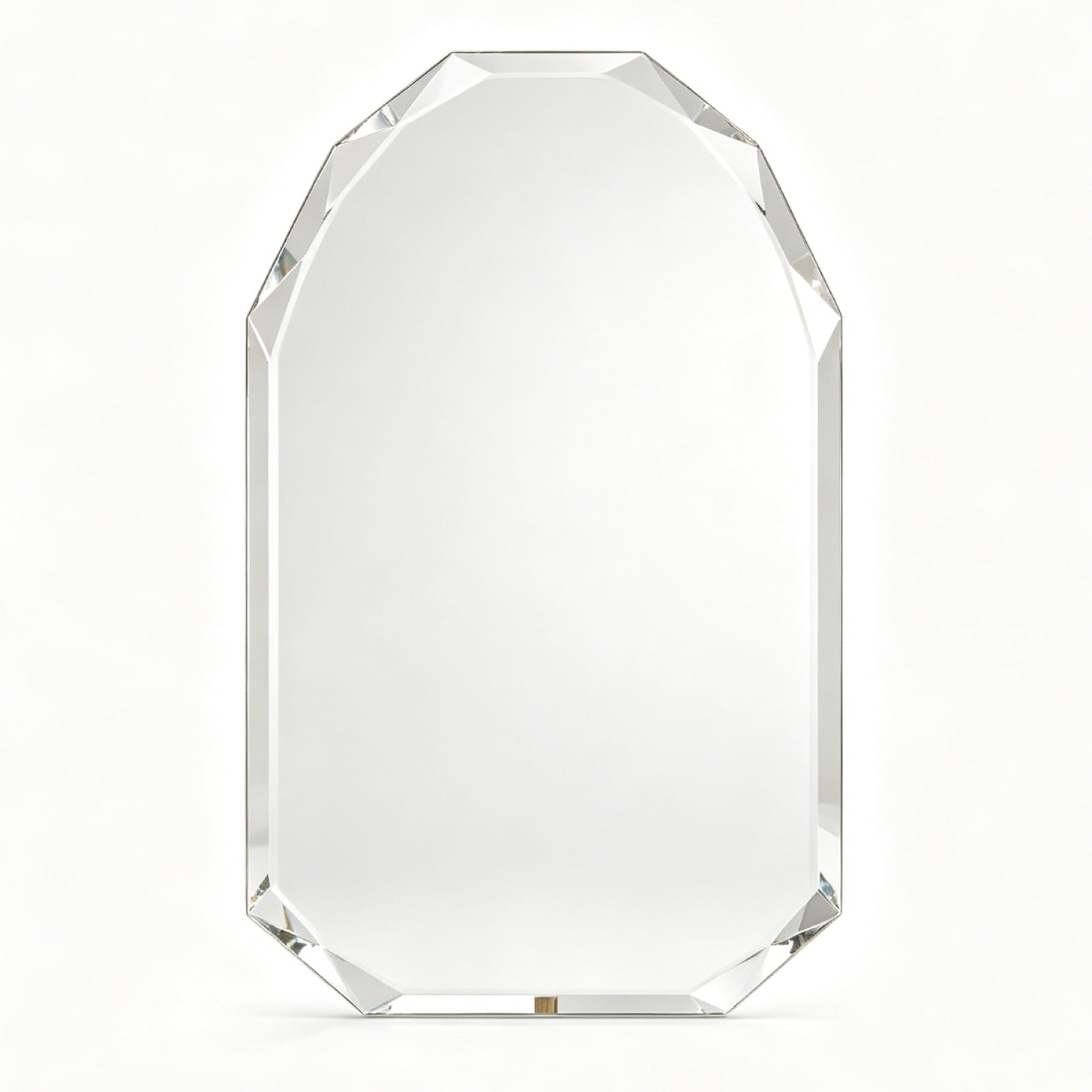 Gleamira 20"x28" Frameless Arched Bathroom Mirror Beveled Diamond Edge Wall Mirror Vanity Decorative Mirror