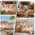 thumbnail image 5 of Orange Pumpkins Fall Outdoor Waterproof Pillow Covers, Thanksgiving Botanical Maple Leaves Falling Decorative Square Throw Pillowcase Sofa Cushion Sham for Patio/Couch/Chair, 20"x20" 2 Pack, 5 of 8