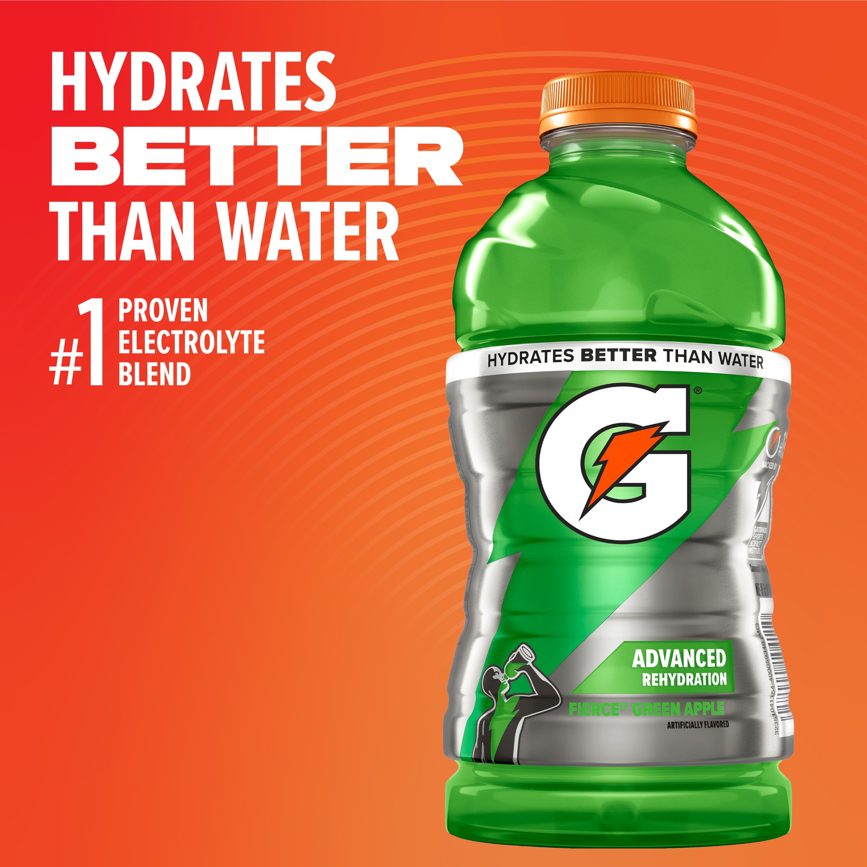 Gatorade Thirst Quencher Fierce Green Apple Bottled Sports Drink, 28 fl oz, 1 Count Bottle