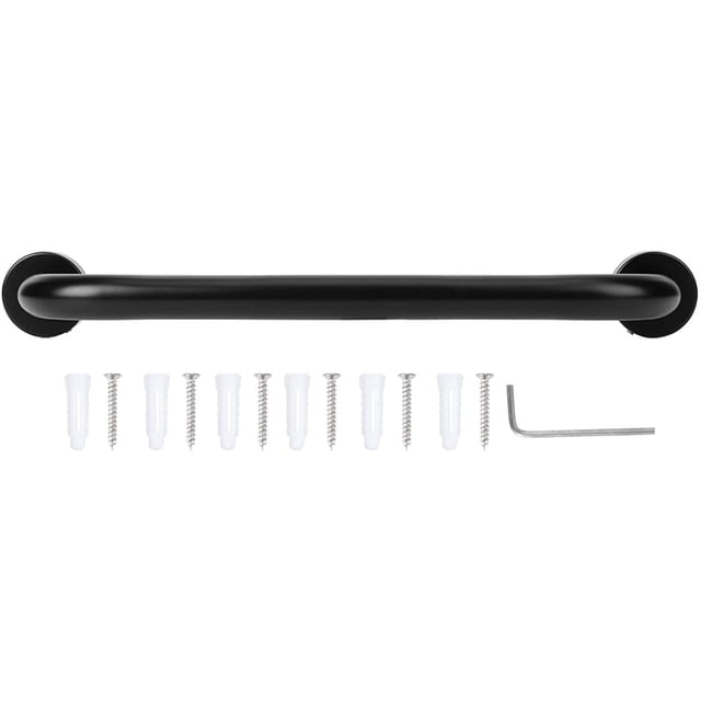Pasamanos Espacio de baño Pasamanos de bañera de Aluminio Accesorio de Barra de Agarre Antideslizante Negro 40 cm para discapacitados, manija de baño, Ancianos