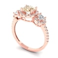 thumbnail image 2 of 1.46 ct Round Cut Natural Morganite 3 Stone 18K Rose Gold Womens Engagement Ring, 2 of 5
