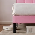 thumbnail image 4 of Taomika, Full Size Tufted Upholstered Platform Bed Frame with Adjustable Height Headboard-Pink, 4 of 7
