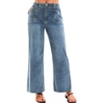 thumbnail image 2 of High Waist Casual Women Ankle Jeans Straight Leg Denim Pants, 2 of 6
