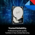 thumbnail image 5 of Toshiba X300 PRO 20TB High Workload Performance for Creative Professionals 3.5-Inch Internal Hard Drive - Up to 300 TB/Year Workload Rate CMR SATA 6 Gb/s 7200 RPM 512 MB Cache - HDWR62AXZSTB, 5 of 5