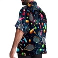 thumbnail image 3 of Tennis Men's Button Down Hawaiian Poplin Shirt Summer Beach Printed Casual Short Sleeve Unisex Shirts, 3 of 6