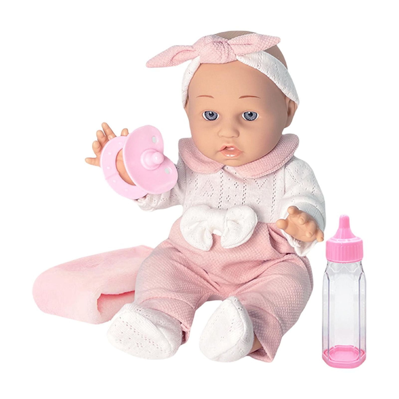 KOYPTL 12 Inch Lifelike Reborn Baby Dolls For Girls 3 4 5,Realistic Newborn Baby Dolls,Real Life Baby Dolls Accessories With Basket And Pacifier,Christmas Birthday Holiday Gift For Kids Aged 3+