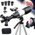 thumbnail image 4 of USCAMEL Telescope for Adults with 3 Rotatable Eyepieces, 70mm Aperture 400mm Telescope, 16x-133x Beginners Astronomy Refractor Telescope for Moon Viewing w/Barlow Lens, 4 of 10