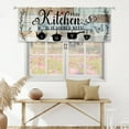 thumbnail image 4 of Teal Green Kitchen Curtains 52Wx18H Inch Rod Pocket Rustic Valance Farmhouse Wood Plank Vintage Country Butterfly Bedroom Window Drapes Quotes Printed Living Room Window Treatment 1 Panel, 4 of 5