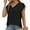 Black, variant on Patlollav Women Tees Under $10,Womens Solid Short Sleeve Tops Drawstrings Summer Trendy 2024 V Neck T Shirts