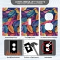 thumbnail image 3 of Yayeee Duplex Wall Plate 1-Gang 4.5"x2.7" Home Receptacle Light Switch Decorative Outlet Cover, Colorful Art Leaves Pattern, 3 of 7