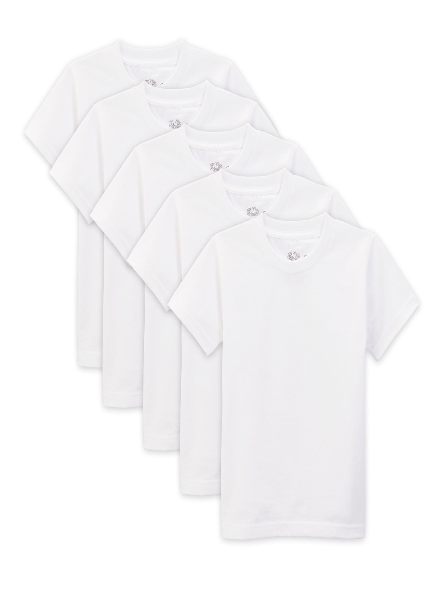Fruit of the Loom Toddler Boy Crew Undershirts, 5 Pack, Sizes 2T-5T