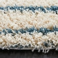 thumbnail image 4 of SAFAVIEH Venus Sophie Striped Shag Area Rug, Ivory/Turquoise, 6'7" x 6'7" Round, 4 of 9