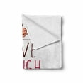 thumbnail image 2 of Live Laugh Love Soft Flannel Fleece Blanket, Valentine's Day Theme Typographic Banner Heart Shaped Cookies and Tea Cup, Cozy Plush for Indoor and Outdoor Use, 60" x 80", Multicolor, by Ambesonne, 2 of 6