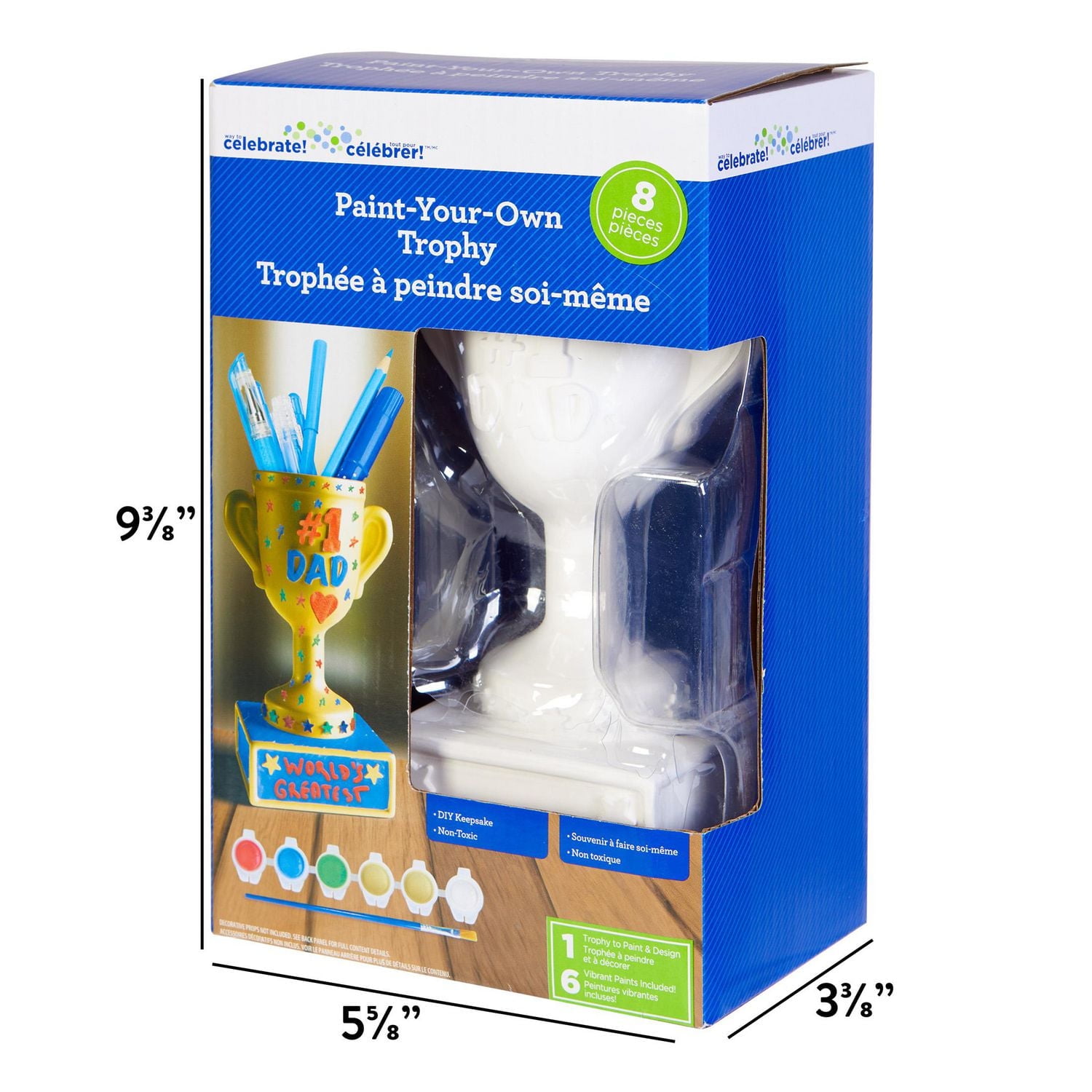 Way to Celebrate Paint-Your-Own Trophy for Father's Day, 1 Count Paint-Your-Own Trophy