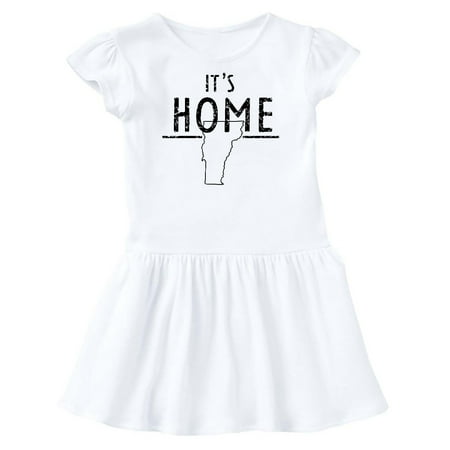 

Inktastic Its Home- State of Vermont Outline Distressed Text Gift Toddler Girl Dress