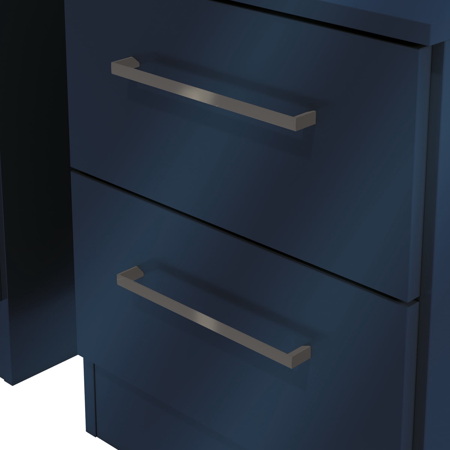 Kappesberg Jolyne 2-Drawer Nightstand Set of 2, Blue with Black Handles – Modern Bedroom Storage for Adults and Teens