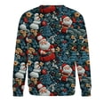 thumbnail image 3 of Fengqque Haut Imprimé de Noël pour Homme, Haut Imprimé Ample, Manches Longues, Col Rond, Haut/chemise Multicolore 8(L), 3 of 4