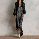 thumbnail image 5 of TaTaai Womens Party Long Sleeve Sequin Maxi Dress High Slit Evening Gown Glitter Formal Prom Night Club Dress Gift, 5 of 9