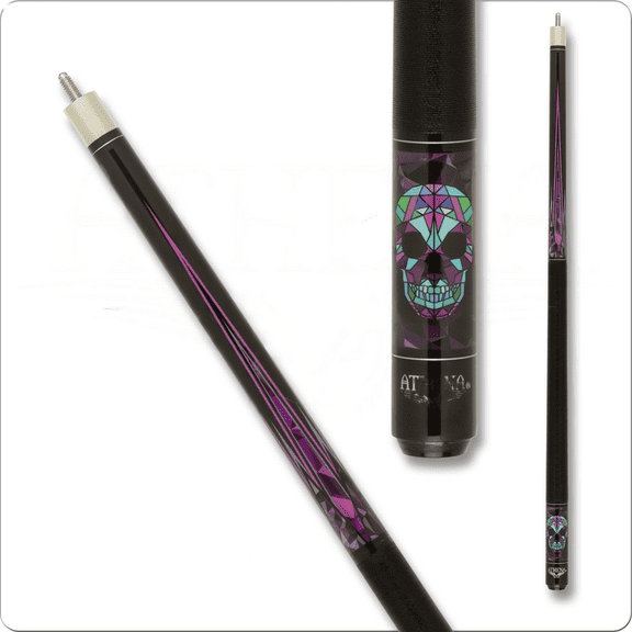 Athena ATH56 Purple Kaleidoscope Skull Pool Cue Billiard Stick Billiards Cues